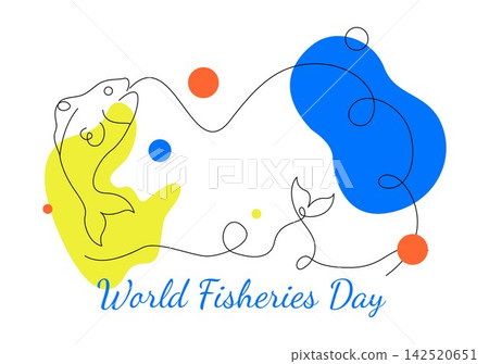 World Fisheries Day Vector Illustration Featuring Colorful Fish, Marine Life, Ocean Conservation, Sustainable Fishing and Aquatic Ecosystem Awareness World Fisheries Day Vector Illustration Featuring Colorful Fish, Marine Life, Ocean Conservation, Sustainable Fishing and Aquatic Ecosystem Awareness 142520651