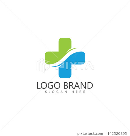 s initial letter cross medical logo vector template 142520895