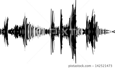 Illustration material of a rough waveform/sound wave (sound wave). Illustration material of a rough waveform/sound wave (sound wave). 142521473