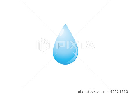 一個飽滿的三維水滴和水滴圖示插圖。 142521510