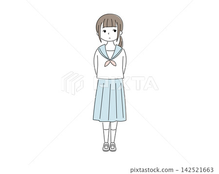 一位表情焦慮的女學生。 一位表情焦慮的女學生。 142521663