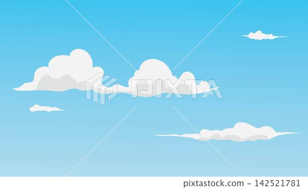 Vector illustration, blue sky with white clouds 142521781