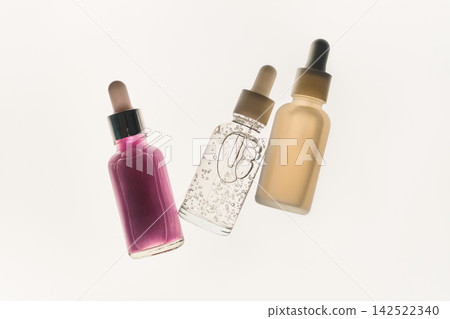 Skincare and cosmetic essence droppers containing various liquid serums for beauty treatment Skincare and cosmetic essence droppers containing various liquid serums for beauty treatment 142522340