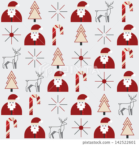 Minimalist geometric Christmas elements seamless pattern modern retro style square template Minimalist geometric Christmas elements seamless pattern modern retro style square template 142522601
