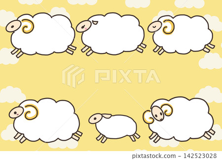 可愛的綿羊一家插圖。 可愛的綿羊一家插圖。 142523028