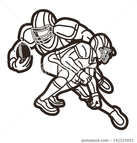 American Football Sport Group of Players Mix Action Cartoon Graphic Vector American Football Sport Group of Players Mix Action Cartoon Graphic Vector 142523055
