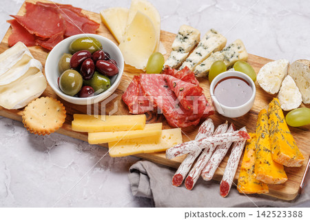 Cheese and meat assortment for wine Cheese and meat assortment for wine 142523388