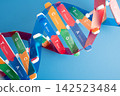 DNA or Deoxyribonucleic acid i double helix chains structure formed. 142523484