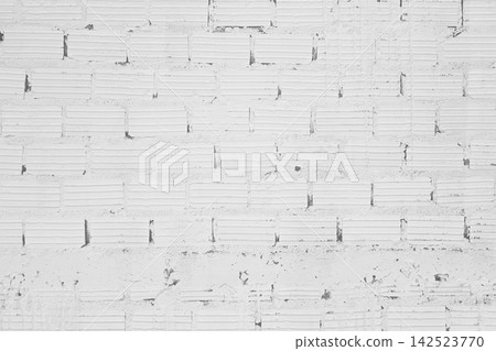 White painted brick wall texture background for architectural and interior design. 142523770