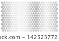 Seamless hexagonal geometric pattern featuring monochrome gradient shapes. Abstract futuristic texture suited for high tech wallpaper surface or modern architectural backdrop construction 142523772