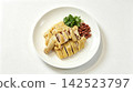 White cut chicken exquisite dish with pure white background 142523797