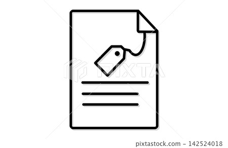 Line art materials for documents and price tags, illustrating the process of creating an estimate and confirming prices. Line art materials for documents and price tags, illustrating the process of creating an estimate and confirming prices. 142524018