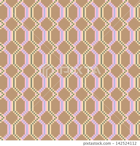 Pastel Geometrical Argyle Knitting Grid seamless pattern design for fashion and home textiles, graphics, knitwear and backgrounds 142524112
