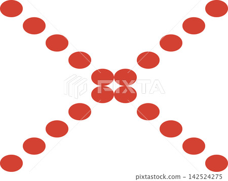 A cross icon drawn with red dots A cross icon drawn with red dots 142524275