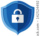 Shield and key icon representing information security and data protection 142524492