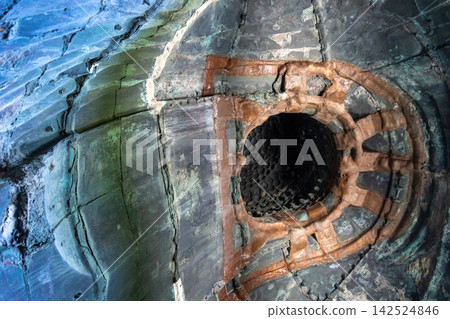 Inside view of Daibutsu statue at Kotoku-in in Kamakura, Japan 142524846