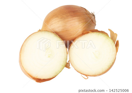 onion isolated on white background slice 142525006