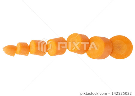 carrot isolated on white background slice carrot isolated on white background slice 142525022