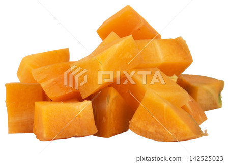 carrot isolated on white background slice cube carrot isolated on white background slice cube 142525023