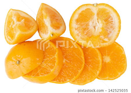 Orange slices isolated on white background Orange slices isolated on white background 142525035