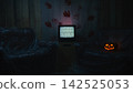 Horror scene of a living room on Halloween night 142525053