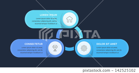 Three Step Circular Cycle Infographic Template Three Step Circular Cycle Infographic Template 142525102