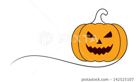 Jack-o'-Lantern One Line Drawing Jack-o'-Lantern One Line Drawing 142525107