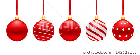 Red Christmas Baubles 142525113
