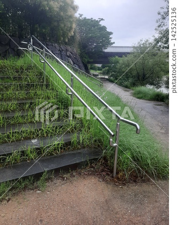 帶有階梯和扶手的景觀 帶有階梯和扶手的景觀 142525136