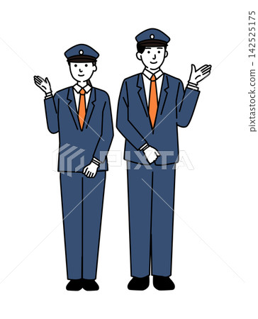 Young male and female taxi drivers 142525175