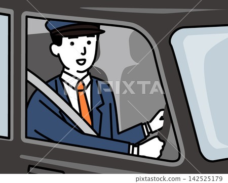 一位年輕的男計程車司機 142525179