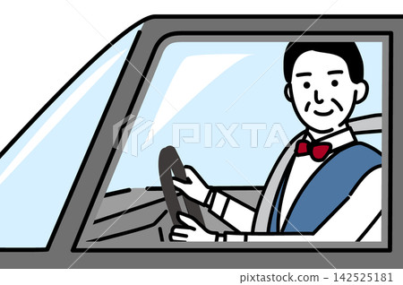 A middle-aged male taxi driver A middle-aged male taxi driver 142525181