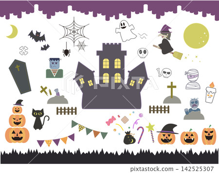 Halloween material set: Icon illustrations Halloween material set: Icon illustrations 142525307
