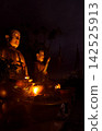 Two Sitting Buddha Statues and Flags at Chua Da Bao Pagoda in Nha Trang, Vietnam 142525913