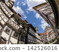 half timbered medieval houses in hann munden historical village Germany 142526016