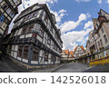 half timbered medieval houses in hann munden historical village Germany 142526018