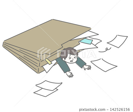 一個被工作壓得喘不過氣的男人,困在文件夾裡。 一個被工作壓得喘不過氣的男人,困在文件夾裡。 142526156