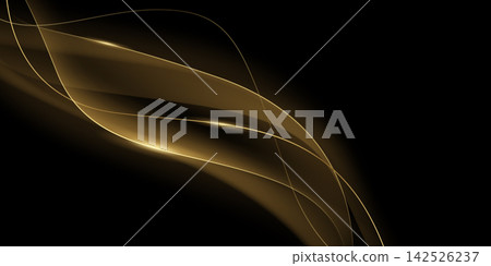 Modern abstract vector design with a black background and luxurious elements. Modern abstract vector design with a black background and luxurious elements. 142526237