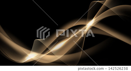 Modern abstract vector design with a black background and luxurious elements. Modern abstract vector design with a black background and luxurious elements. 142526238