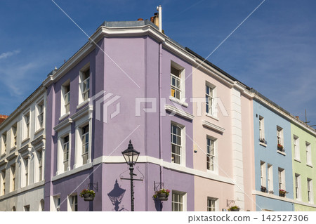 Colorful townhouses facade in Notting Hill London, UK Colorful townhouses facade in Notting Hill London, UK 142527306