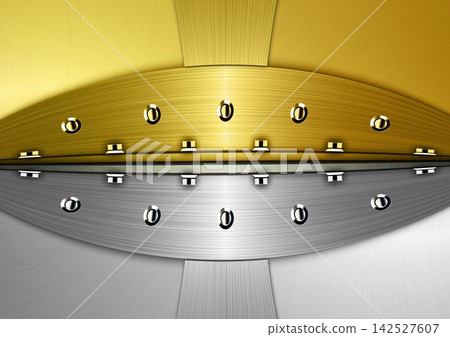 Abstract industrial metal texture background combining gold and silver. 142527607