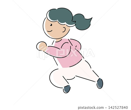 奔跑的女性插畫(粉紅色) 奔跑的女性插畫(粉紅色) 142527840