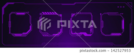 Futuristic ui frame with glowing hud elements Futuristic ui frame with glowing hud elements 142527953