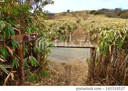 伊豆半島上的伊豆山脊步道:一條從後藤山穿過公路到達仁科峠展望台的山脊步道。 伊豆半島上的伊豆山脊步道:一條從後藤山穿過公路到達仁科峠展望台的山脊步道。 142528527