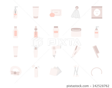 Beauty skin care item icon set Beauty skin care item icon set 142528762