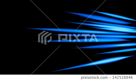 Blue rays of light flowing against a black background Blue rays of light flowing against a black background 142528846
