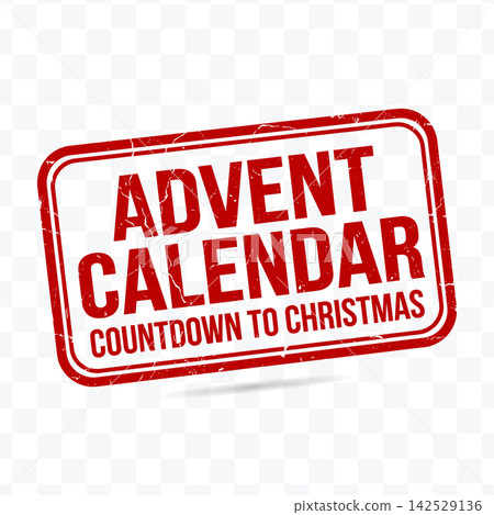 Advent calendar red grunge rubber stamp vector illustration with countdown text for holiday season designs Advent calendar red grunge rubber stamp vector illustration with countdown text for holiday season designs 142529136