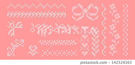 Cross stitch border patterns with floral frames 142529163