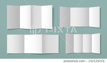 3d folded leaflet mockup set with blank pages 3d folded leaflet mockup set with blank pages 142529254