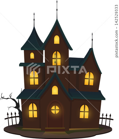 Haunted house spooky Halloween clip art Haunted house spooky Halloween clip art 142529333